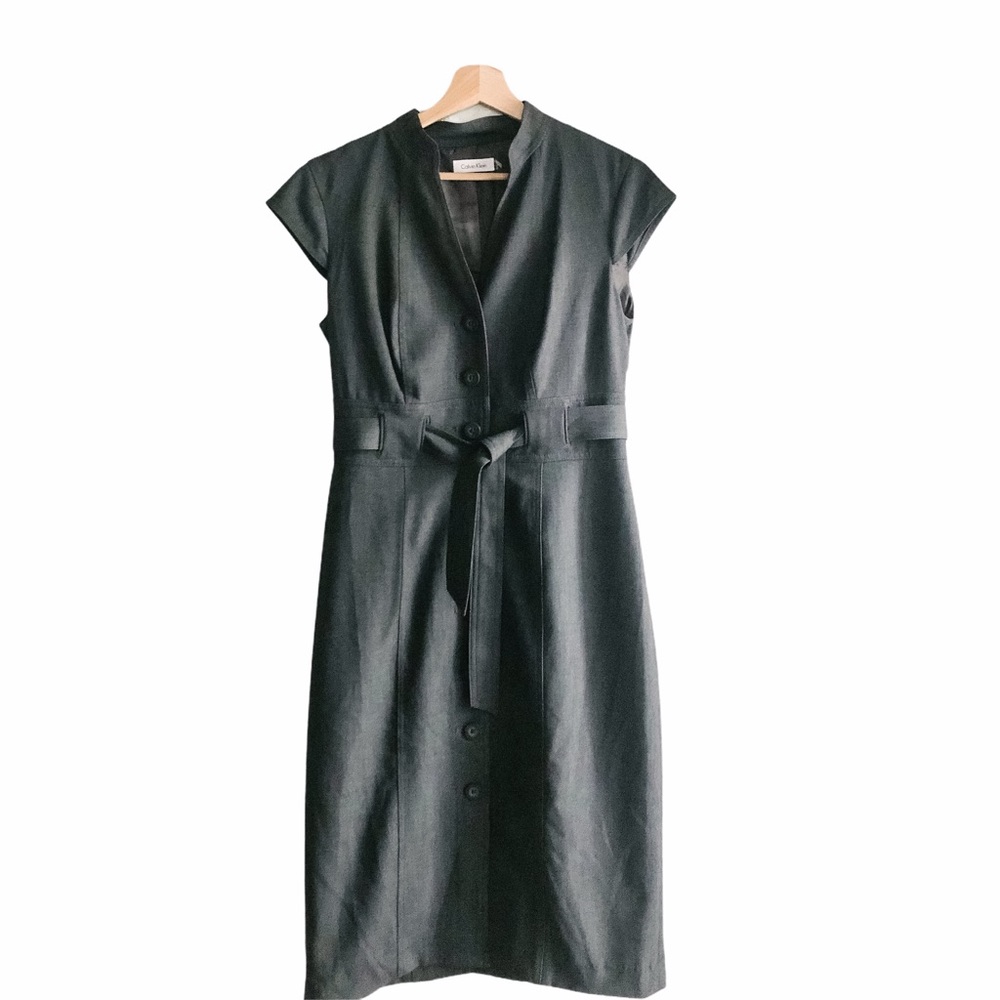 Calvin Klein | Belted Button Down Sheath Dress